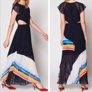 Joie pleated maxi cutout dress